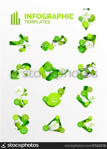 Set of modern business infographics. Shiny abstract geometric forms