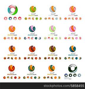 Set of modern circle, globe or sphere logo concept. Web branding, app icon design illustration