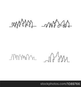 set of Modern City skyline . city silhouette. vector illustration in flat design
