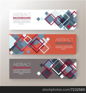 Set of modern design banners template with abstract Colorful squares shape pattern background. vector illustration