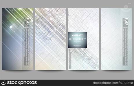 Set of modern flyers. Abstract science or technology vector background. Set of modern vector flyers. Abstract science or technology vector background.
