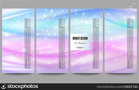 Set of modern flyers. Abstract wave vector background. Set of modern vector flyers. Abstract wave vector background.