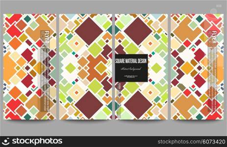 Set of modern flyers. Material Design. Colored vector background. Set of modern vector flyers. Material Design. Colored vector background