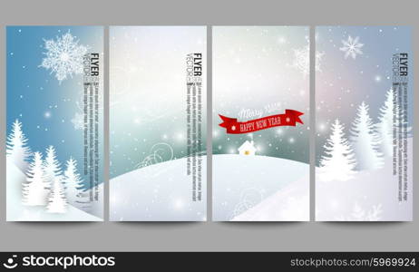 Set of modern flyers. Merry Christmas and happy New Year vector background. Set of modern vector flyers. Merry Christmas and happy New Year vector background.