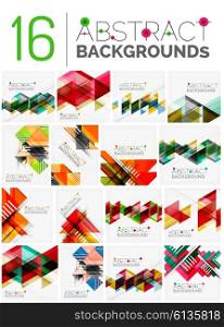Set of modern geometric abstract shape backgrounds. Set of modern vector geometric abstract shape backgrounds
