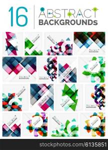 Set of modern geometric abstract shape backgrounds. Set of modern vector geometric abstract shape backgrounds