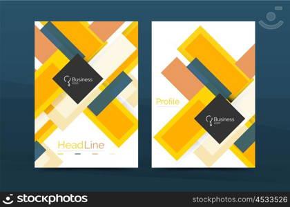 Set of modern geometric business annual report covers. Set of modern geometric business annual report covers. Vector abstract backgrounds