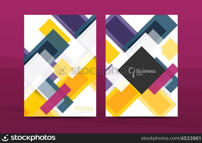 Set of modern geometric business annual report covers. Set of modern geometric business annual report covers. Vector abstract backgrounds