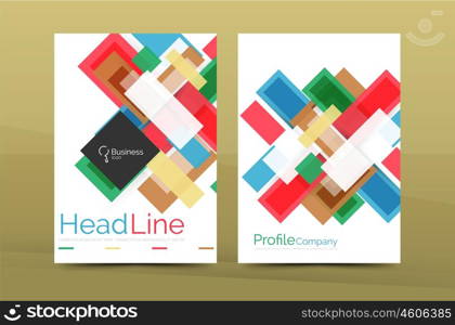 Set of modern geometric business annual report covers. Set of modern geometric business annual report covers. Vector abstract backgrounds