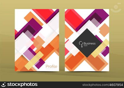 Set of modern geometric business annual report covers. Set of modern geometric business annual report covers. Vector abstract backgrounds