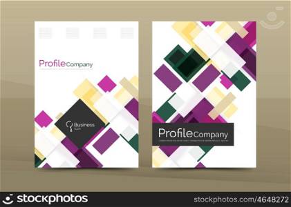 Set of modern geometric business annual report covers. Set of modern geometric business annual report covers. Vector abstract backgrounds