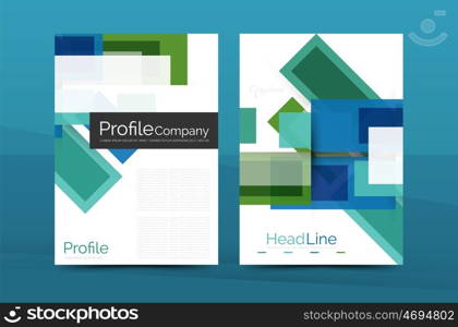 Set of modern geometric business annual report covers. Set of modern geometric business annual report covers. Vector abstract backgrounds