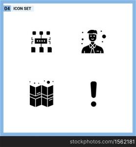 Set of Modern UI Icons Symbols Signs for algorithm, map, document, office, danger Editable Vector Design Elements