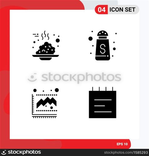 Set of Modern UI Icons Symbols Signs for breakfast, graph, porridge, sugar, statistics Editable Vector Design Elements