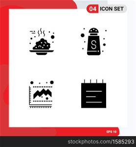 Set of Modern UI Icons Symbols Signs for breakfast, graph, porridge, sugar, statistics Editable Vector Design Elements