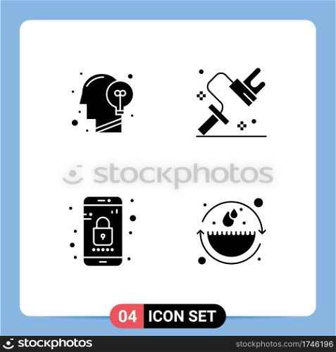 Set of Modern UI Icons Symbols Signs for communication, app, idea, painting, mobile Editable Vector Design Elements