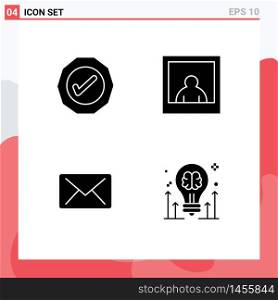 Set of Modern UI Icons Symbols Signs for logistic, brain, tick, email, bulb Editable Vector Design Elements