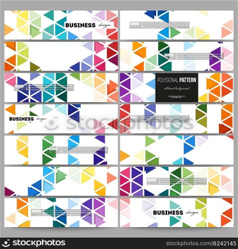 Set of modern vector banners. Abstract colorful business background, modern stylish hexagonal and triangle vector texture