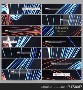 Set of modern vector banners. Abstract lines background, motion design vector illustration.