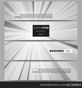 Set of modern vector banners. Abstract lines background, simple abstract monochrome texture.