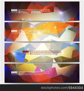 Set of modern vector banners. Abstract multicolored background. Scientific digital design, science illustration.