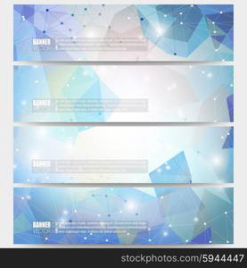 Set of modern vector banners. Abstract multicolored background. Scientific digital design, science illustration.