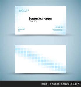 Set of modern vector business card template - front and mack side