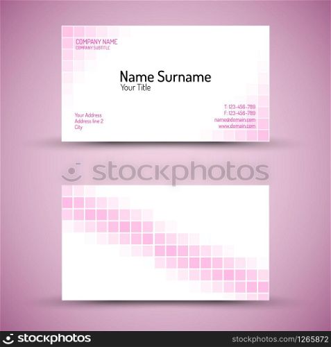 Set of modern vector business card template - front and mack side