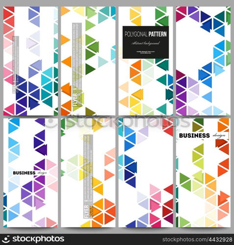 Set of modern vector flyers. Abstract colorful business background, modern stylish hexagonal and triangle vector texture