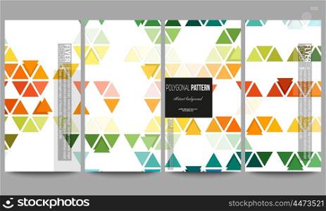 Set of modern vector flyers. Abstract colorful business background, modern stylish hexagonal and triangle vector texture