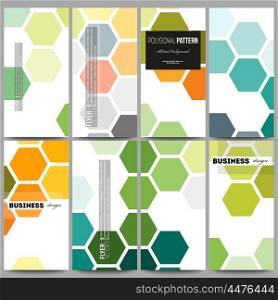 Set of modern vector flyers. Abstract colorful business background, modern stylish hexagonal vector texture