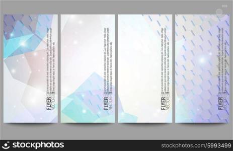 Set of modern vector flyers. Abstract multicolored background. Scientific digital design, science illustration.