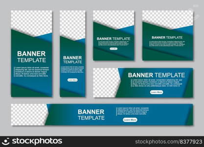 Set of modern web banners template design with a place for photos. Modern and minimalist concept user for web page, banner, background. Vector illustration