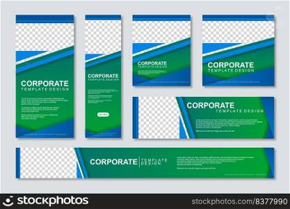 Set of modern web banners template design with a place for photos. Modern and minimalist concept user for web page, banner, background. Vector illustration