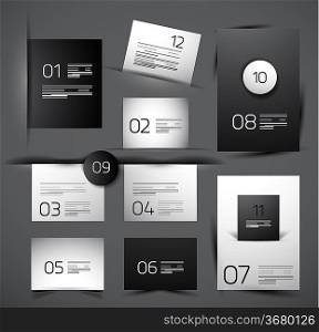 Set of modern web shadow design templates