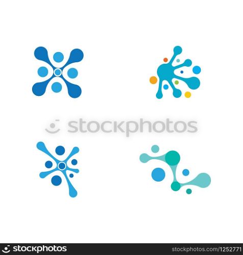 Set of Molecular structure chemical atoms vector illustration