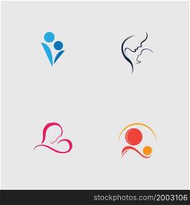 set of Mom and baby, Motherhood and Childbearing Logo Design Inspiration Vector