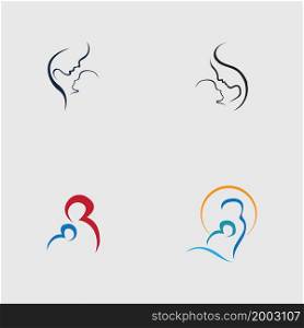 set of Mom and baby, Motherhood and Childbearing Logo Design Inspiration Vector