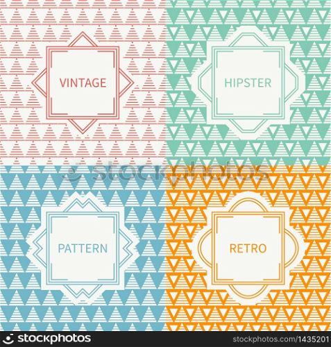 Set of mono line polygon hipster seamless pattern with triangle. Vintage frames in red, green, blue, gold. Wrapping paper. Background. Texture for greeting cards, invitations. Labels, badges.. Set of mono line polygon hipster seamless pattern with triangle. Vintage frames in red, green, blue, gold. Wrapping paper. Background. Texture for greeting cards, wedding invitations. Labels, badges.