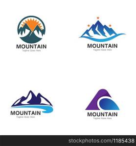 Set of Mountain logo template, outdoor design vector illustration