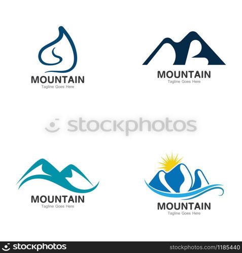 Set of Mountain logo template, outdoor design vector illustration