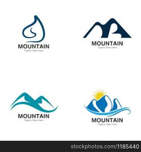 Set of Mountain logo template, outdoor design vector illustration