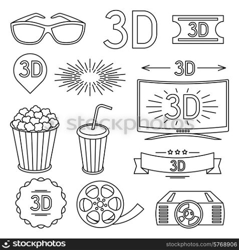 Set of movie design elements and cinema icons.