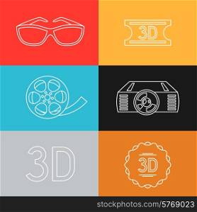 Set of movie design elements and cinema icons.