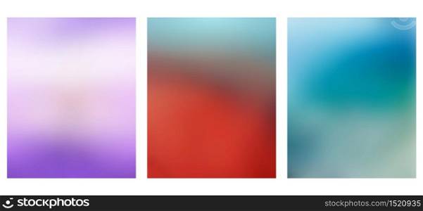 Set of multicolored blurred backgrounds. Vector background for your creativity.. Set of multicolored blurred backgrounds.