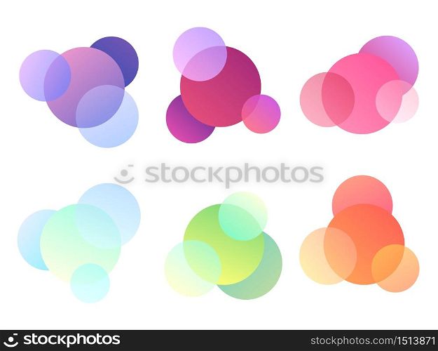 Set of multicolored round elements. Objects separate from the background. Vector element for banners, postcards, articles and your design. Set of multicolored round elements. Objects separate from the background.