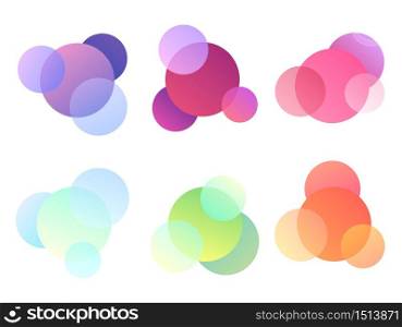 Set of multicolored round elements. Objects separate from the background. Vector element for banners, postcards, articles and your design. Set of multicolored round elements. Objects separate from the background.