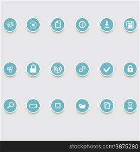 Set of multicolored round of computer icons