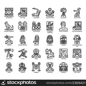 Set of Museum thin li≠icons for any web and app project.