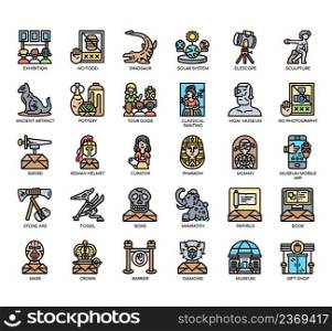 Set of Museum thin line icons for any web and app project.